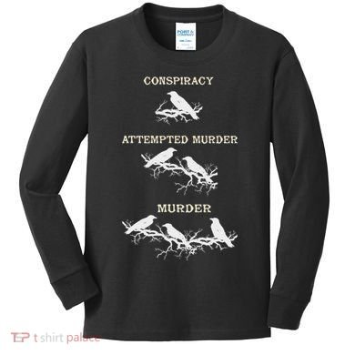 Funny Attempted Murder Crow Kids Long Sleeve Shirt