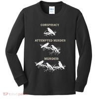 Funny Attempted Murder Crow Kids Long Sleeve Shirt thumb 0