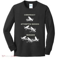 Funny Attempted Murder Crow Kids Long Sleeve Shirt thumb 0