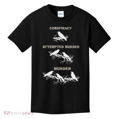 Funny Attempted Murder Crow Kids T-Shirt