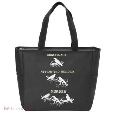 Funny Attempted Murder Crow Tote Bag