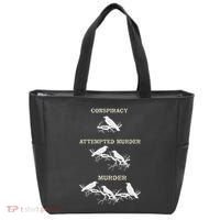 Funny Attempted Murder Crow Tote Bag thumb 0