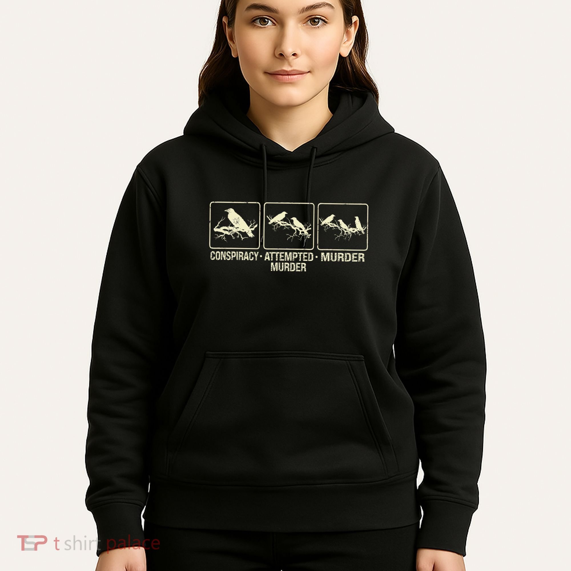 Funny Attempted Murder Crow Hoodie