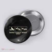 Funny Attempted Murder Crow Button thumb 0