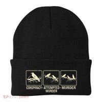Funny Attempted Murder Crow Beanie thumb 0