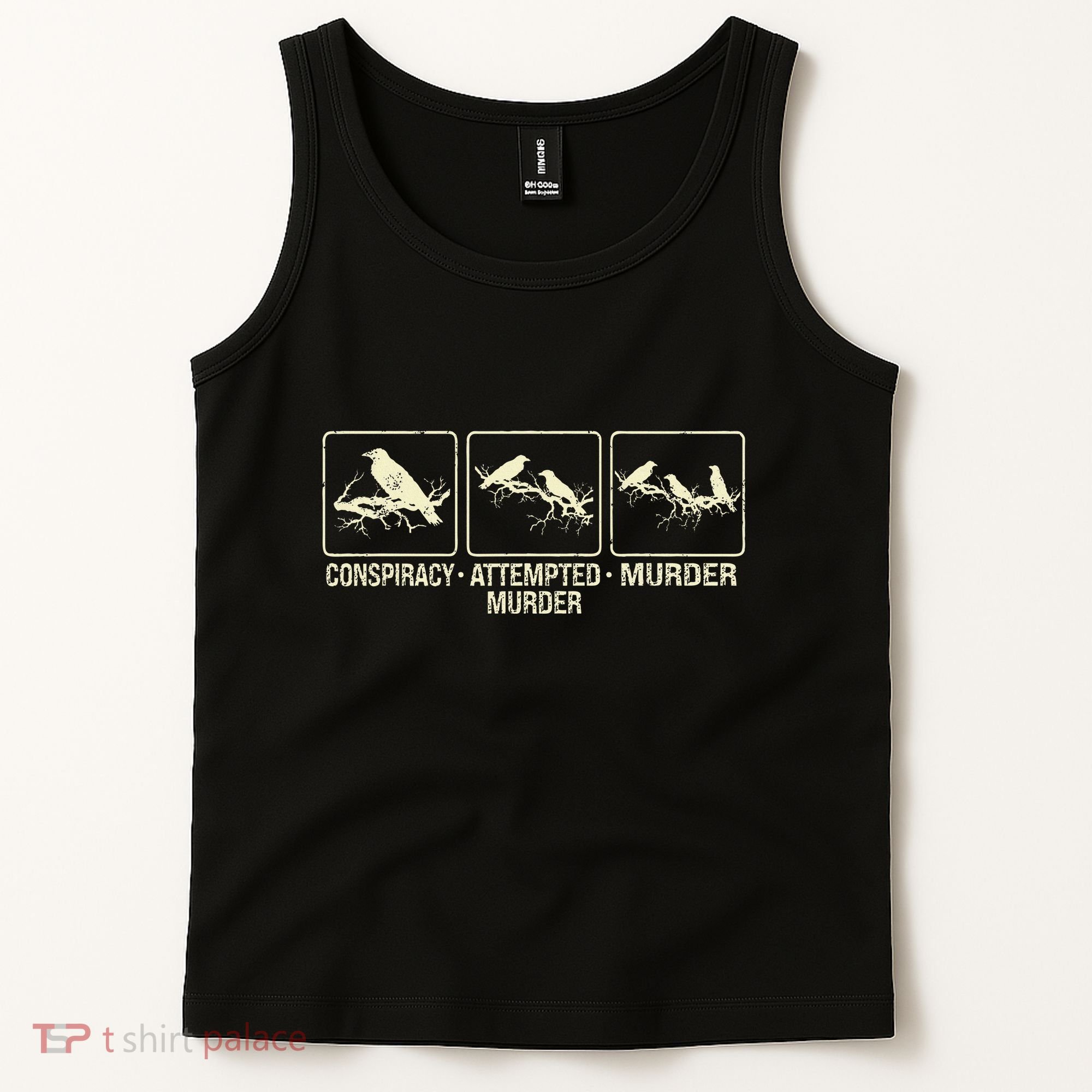 Funny Attempted Murder Crow Tank Top