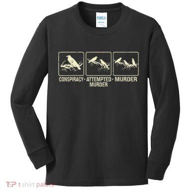 Funny Attempted Murder Crow Kids Long Sleeve Shirt