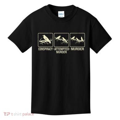 Funny Attempted Murder Crow Kids T-Shirt