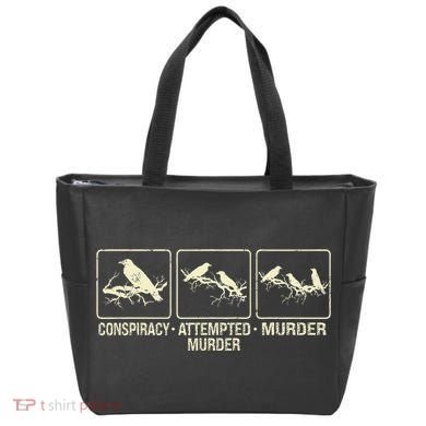 Funny Attempted Murder Crow Tote Bag