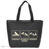 Funny Attempted Murder Crow Tote Bag thumb 0