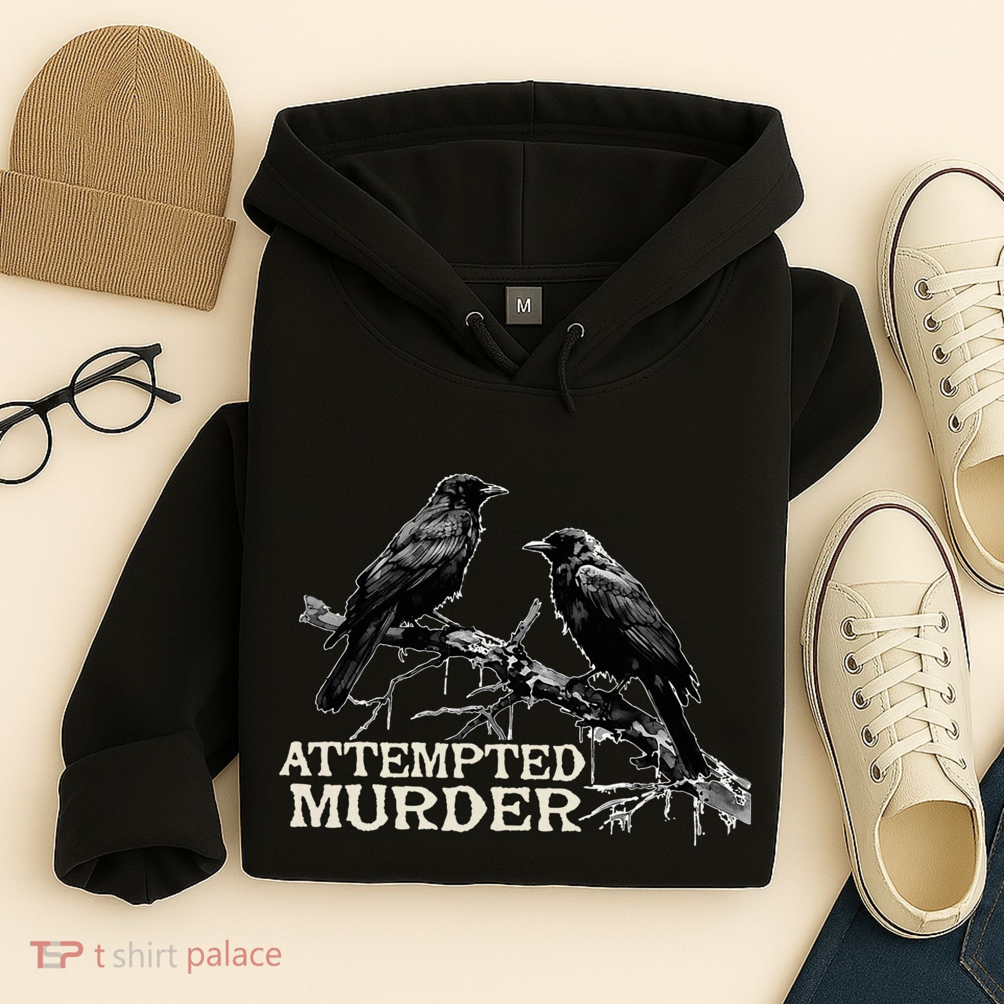 Funny Attempted Murder Crow Hoodie