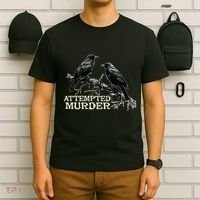 Funny Attempted Murder Crow T-Shirt thumb 6