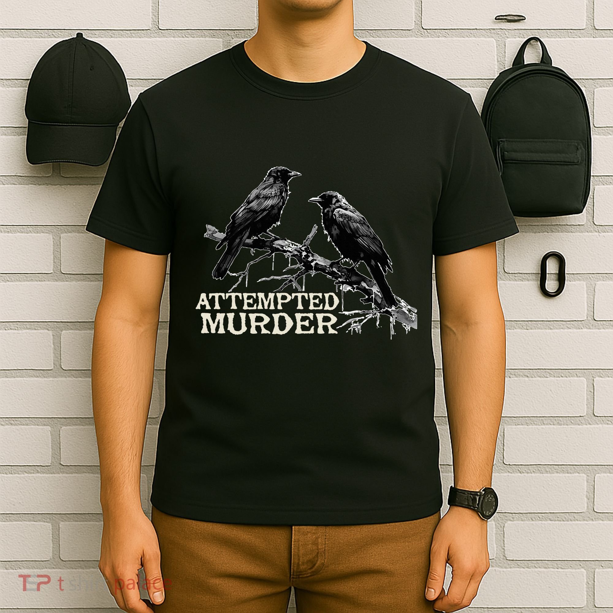 Funny Attempted Murder Crow T-Shirt
