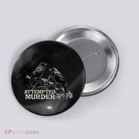 Funny Attempted Murder Crow Button thumb 0