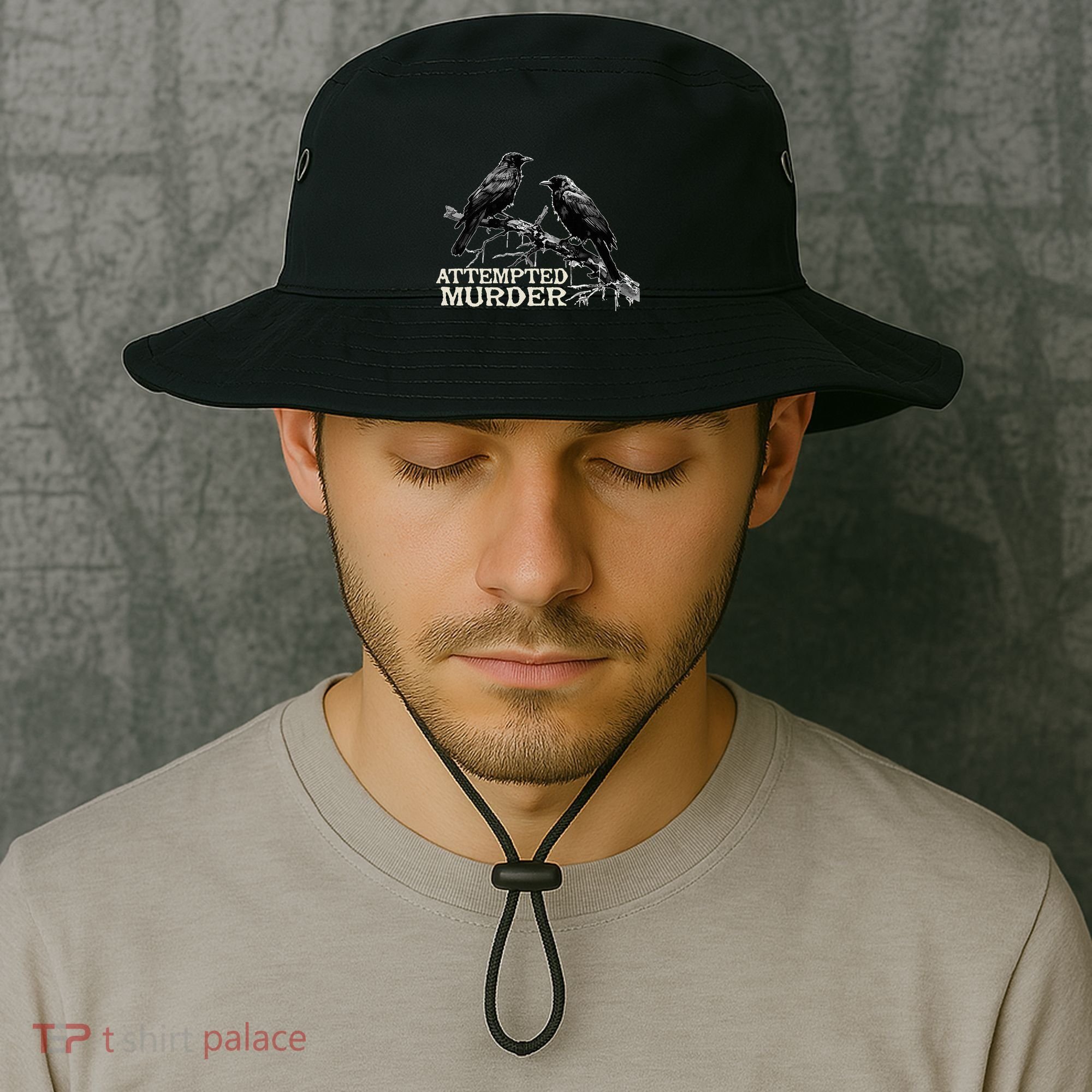 Funny Attempted Murder Crow Bucket Hat