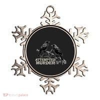 Funny Attempted Murder Crow Ornament thumb 0