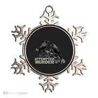 Funny Attempted Murder Crow Ornament thumb 0