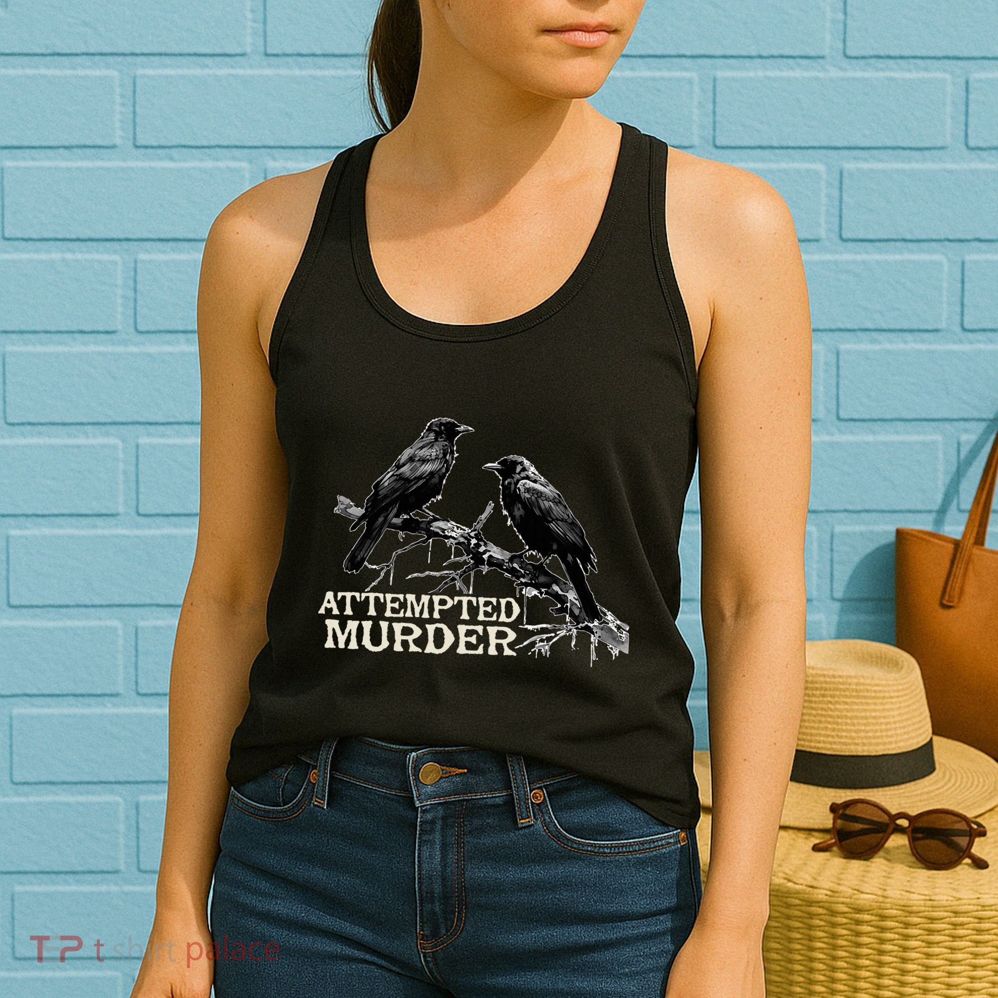 Funny Attempted Murder Crow Women's Tank Top