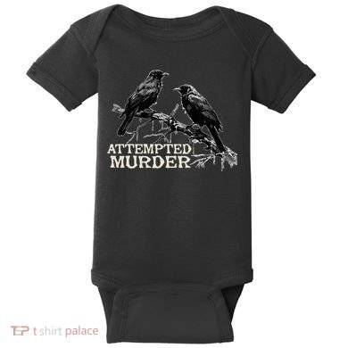 Funny Attempted Murder Crow Baby Bodysuit