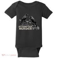 Funny Attempted Murder Crow Baby Bodysuit thumb 0