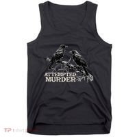 Funny Attempted Murder Crow Tank Top thumb 0