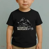Funny Attempted Murder Crow Toddler T-Shirt thumb 2