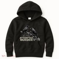 Funny Attempted Murder Crow Kids Hoodie thumb 0