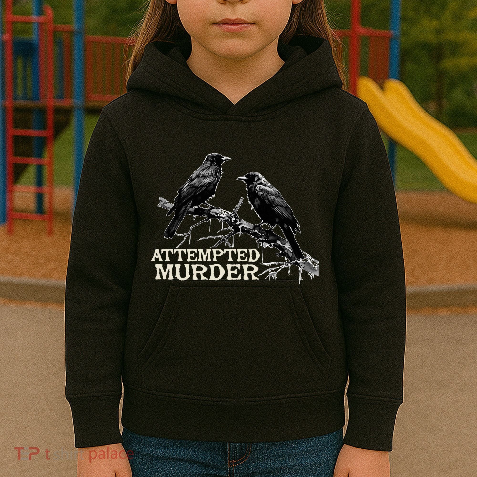 Funny Attempted Murder Crow Kids Hoodie