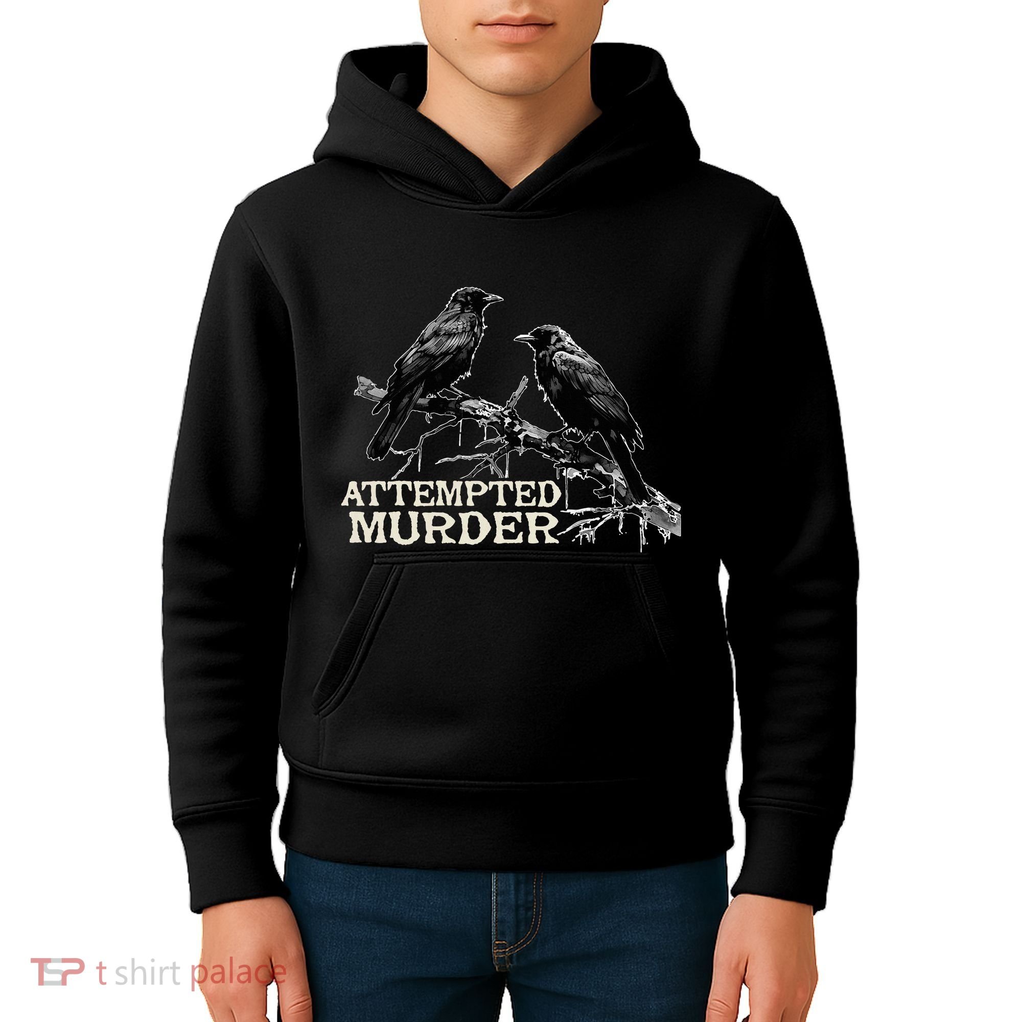 Funny Attempted Murder Crow Kids Hoodie
