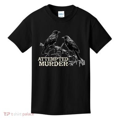 Funny Attempted Murder Crow Kids T-Shirt