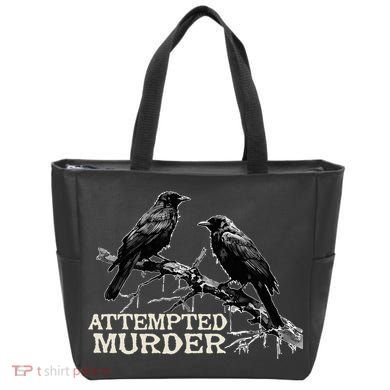 Funny Attempted Murder Crow Tote Bag