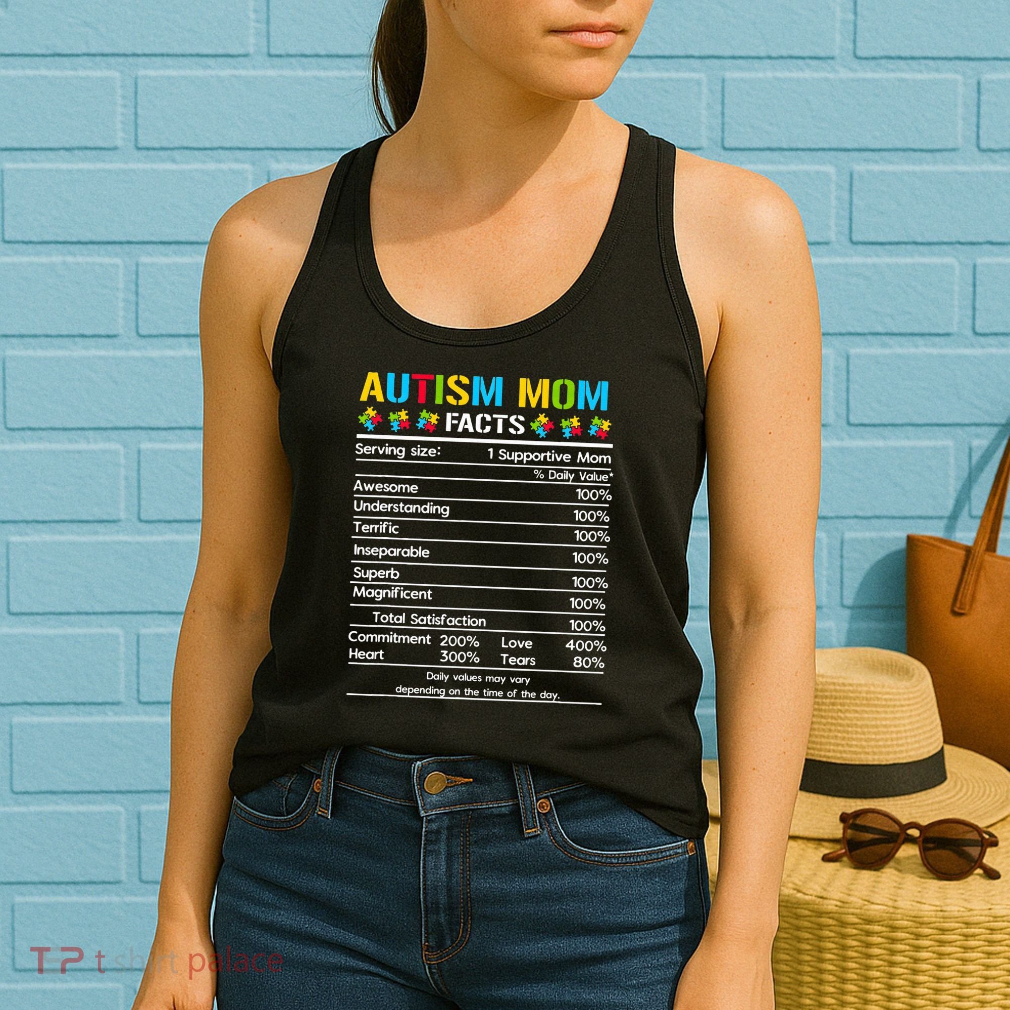 Funny Autism Mom Facts Proud Mom Autisms Gift Women's Tank Top