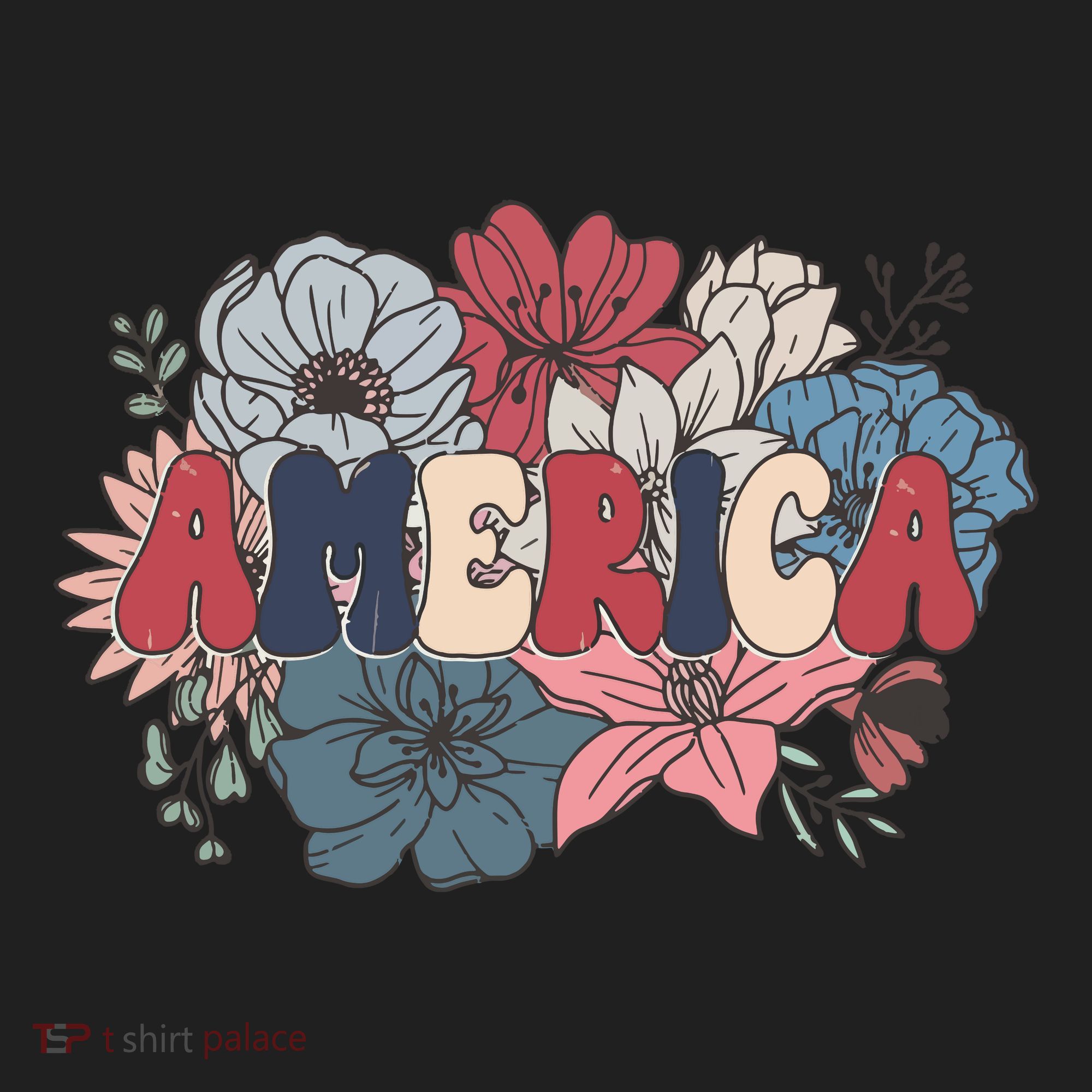 Floral American Mama Retro Mama Comfort Colors Boxy T-Shirt