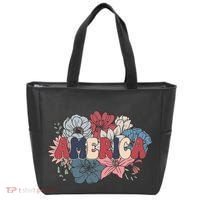 Floral American Mama Retro Mama Tote Bag thumb 0