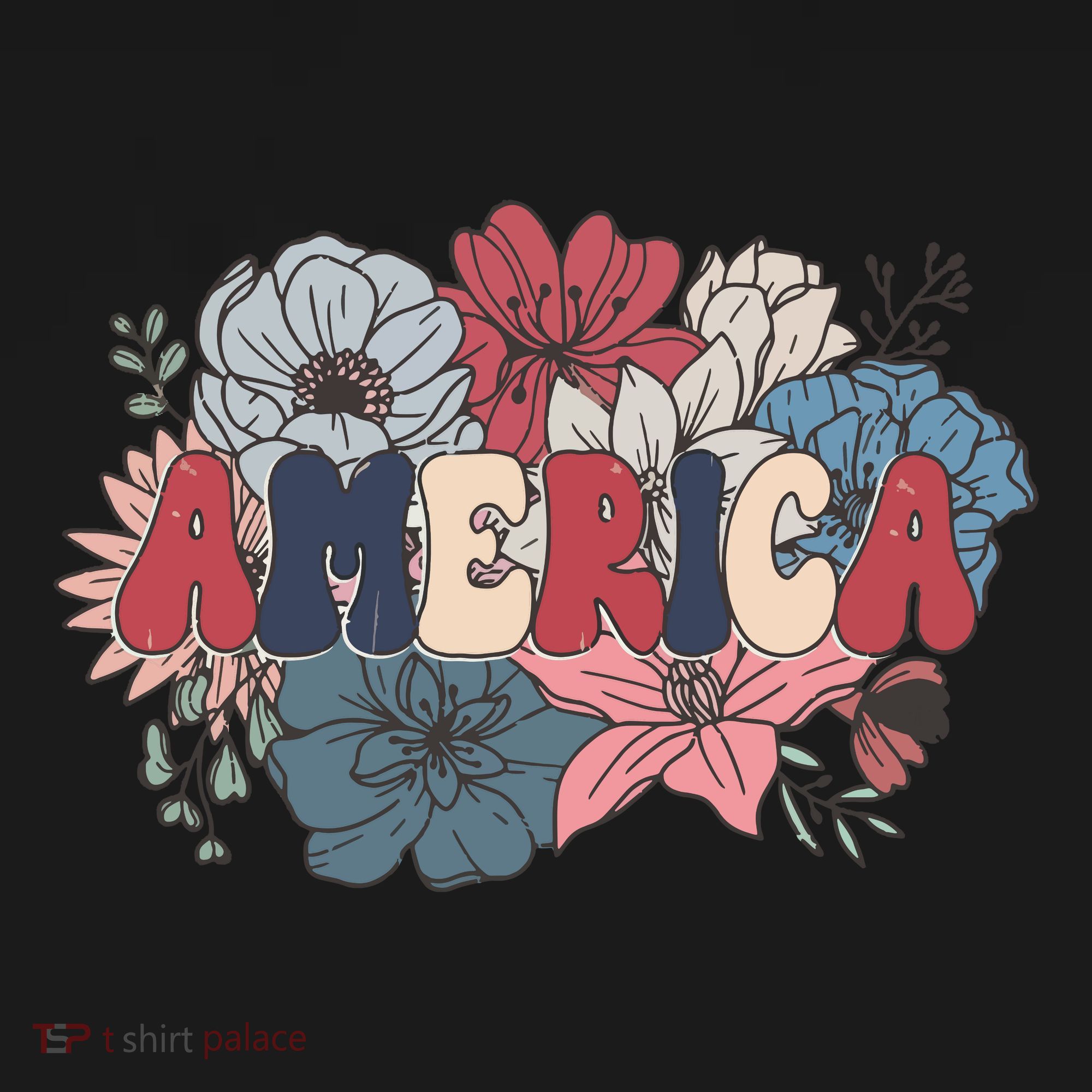 Floral American Mama Retro Mama Tote Bag