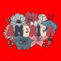 Floral American Mama Retro Mama Santa Hat thumb 1