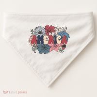 Floral American Mama Retro Mama USA-Made Doggie Bandana thumb 0