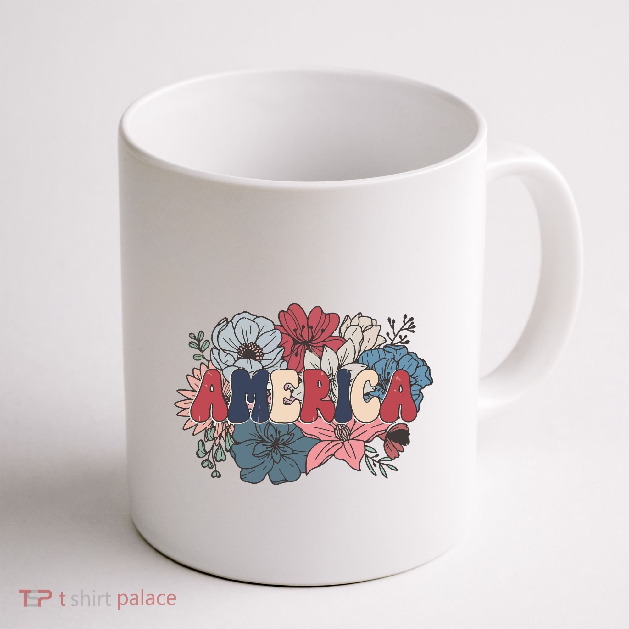 Floral American Mama Retro Mama Coffee Mug