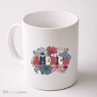 Floral American Mama Retro Mama Coffee Mug thumb 0