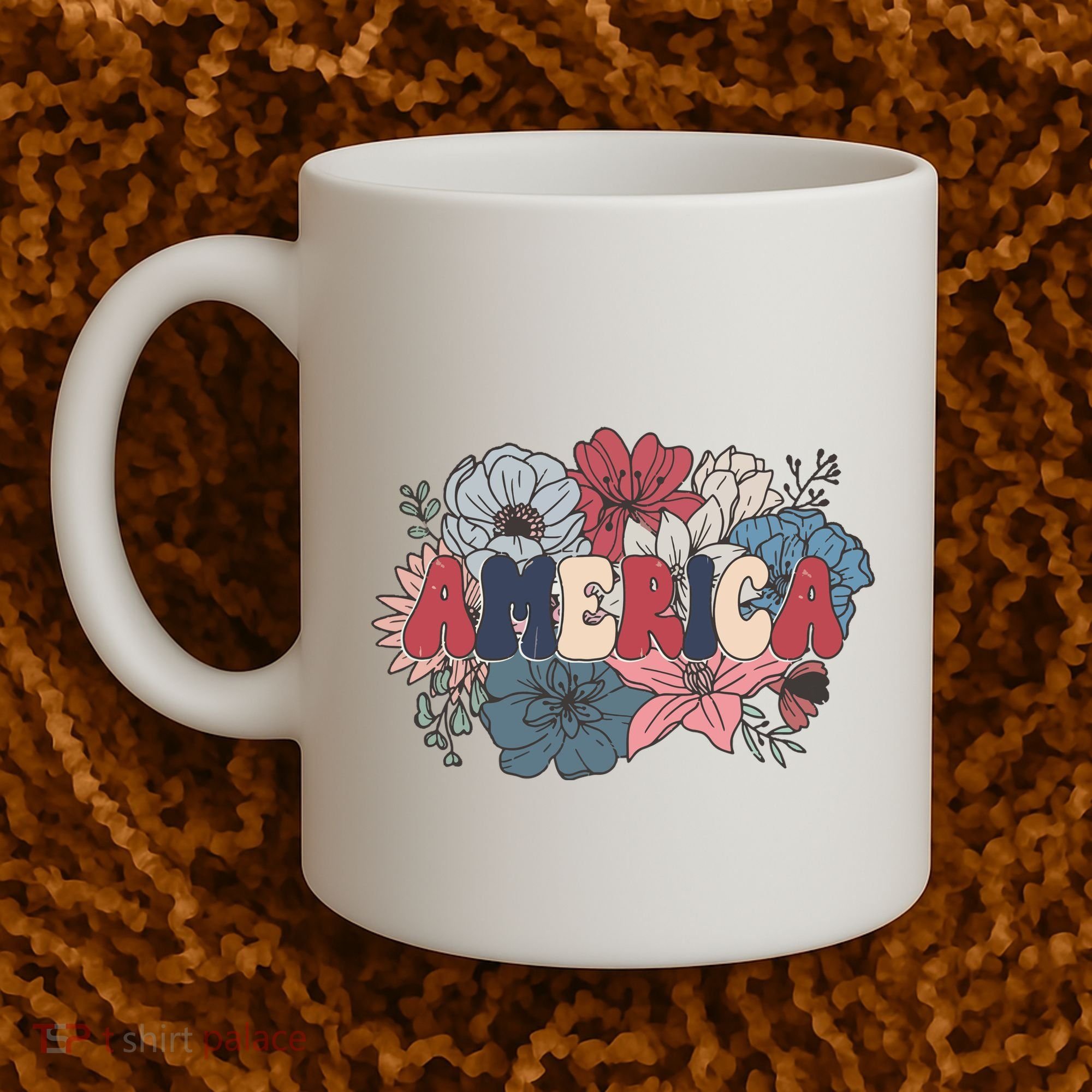 Floral American Mama Retro Mama Coffee Mug