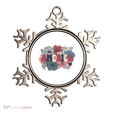 Floral American Mama Retro Mama Ornament