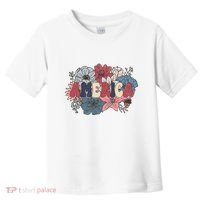 Floral American Mama Retro Mama Toddler T-Shirt thumb 0