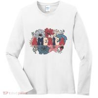 Floral American Mama Retro Mama Women's Long Sleeve Shirt thumb 0