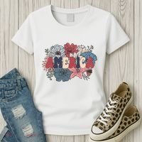 Floral American Mama Retro Mama Women's T-Shirt thumb 3