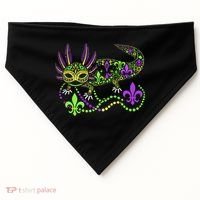 Funny Axolotl Mardi Gras Festival Carnival USA-Made Doggie Bandana thumb 0
