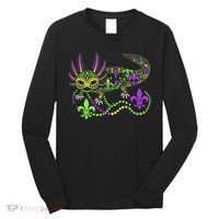Funny Axolotl Mardi Gras Festival Carnival Long Sleeve Shirt thumb 0