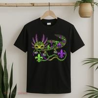 Funny Axolotl Mardi Gras Festival Carnival T-Shirt thumb 2