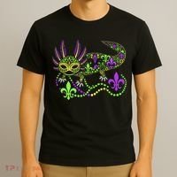 Funny Axolotl Mardi Gras Festival Carnival T-Shirt thumb 3
