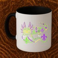 Funny Axolotl Mardi Gras Festival Carnival Coffee Mug thumb 2