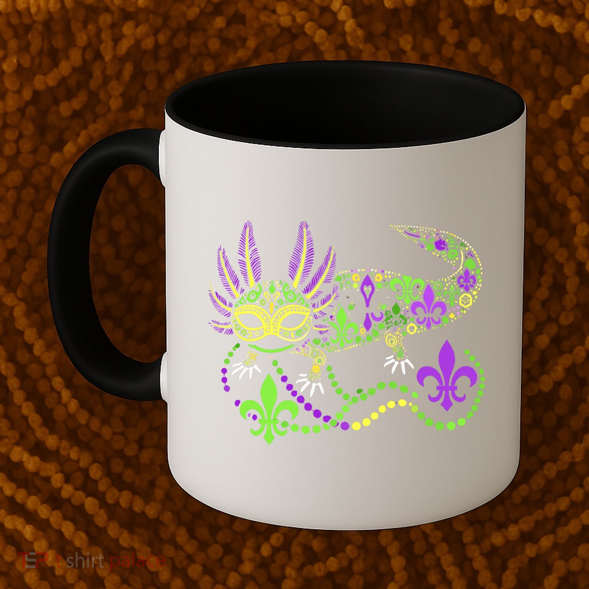Funny Axolotl Mardi Gras Festival Carnival Coffee Mug